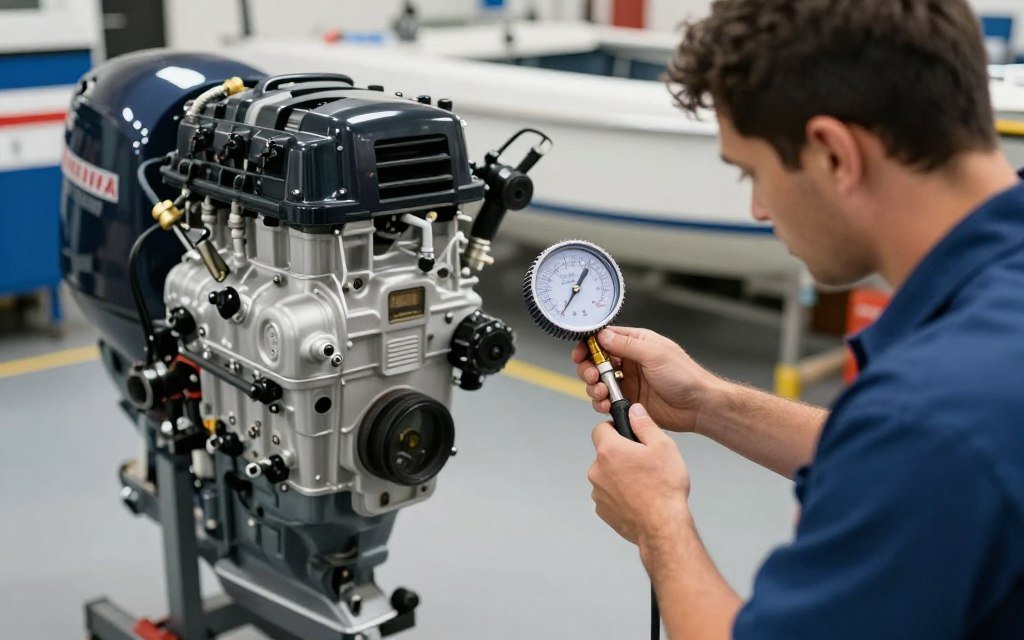 Annual outboard inspection and compression check
