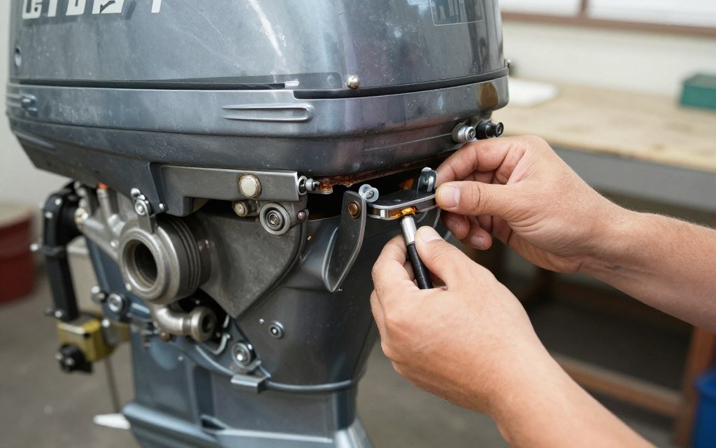 Corrosion inspection on an older used outboard motor