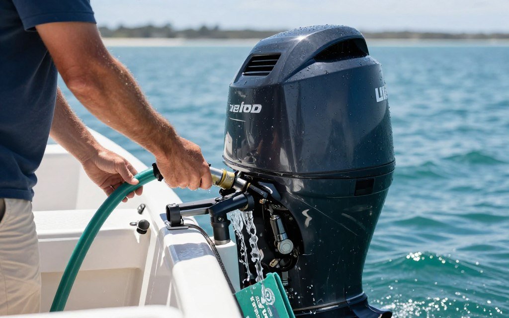 Flushing an outboard after saltwater use