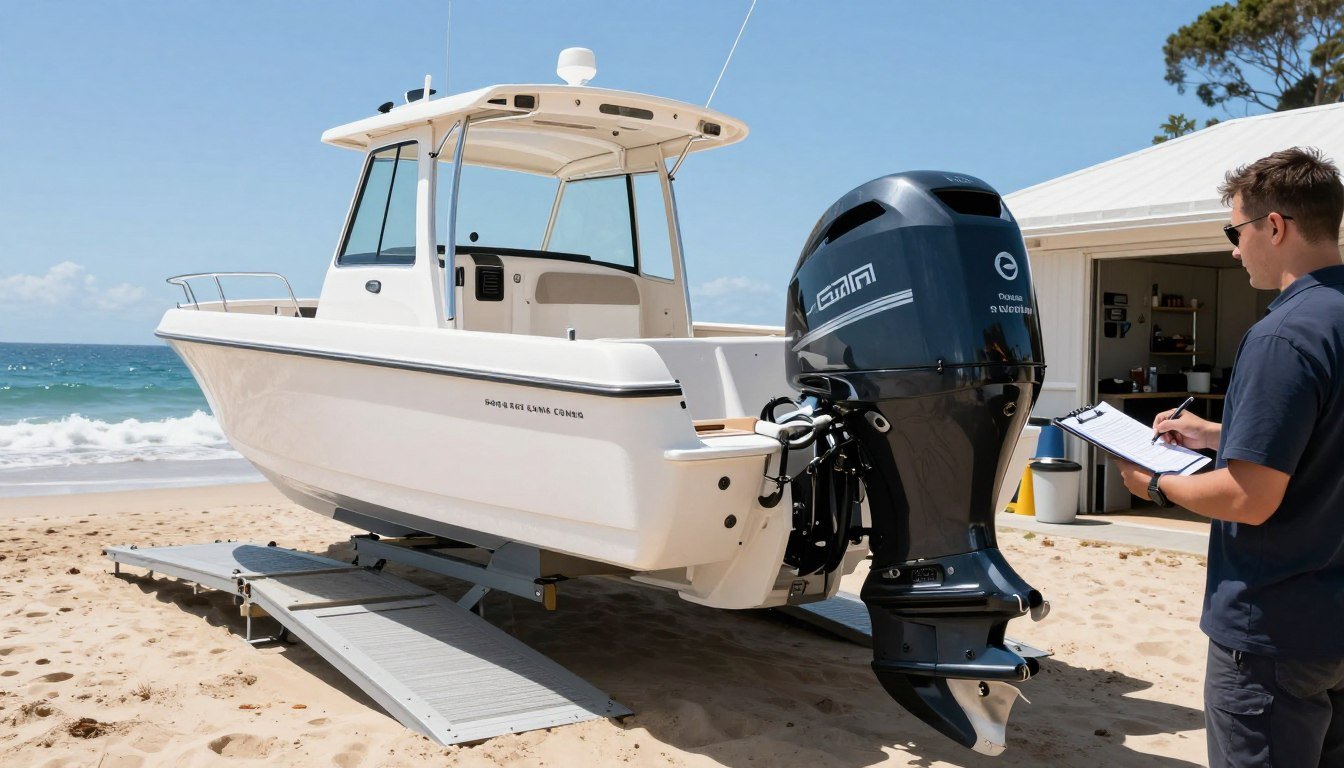 Outboard motor maintenance schedule on an Australian boat
