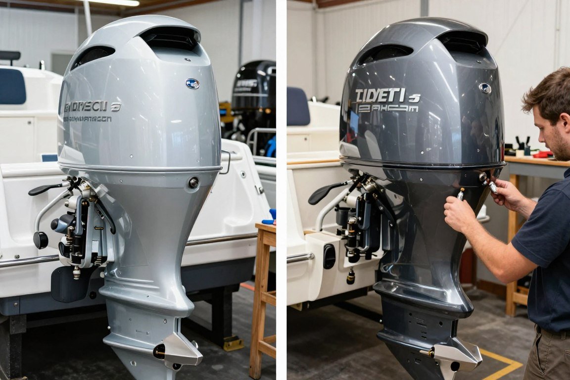 Two-stroke and four-stroke outboard motor weight comparison
